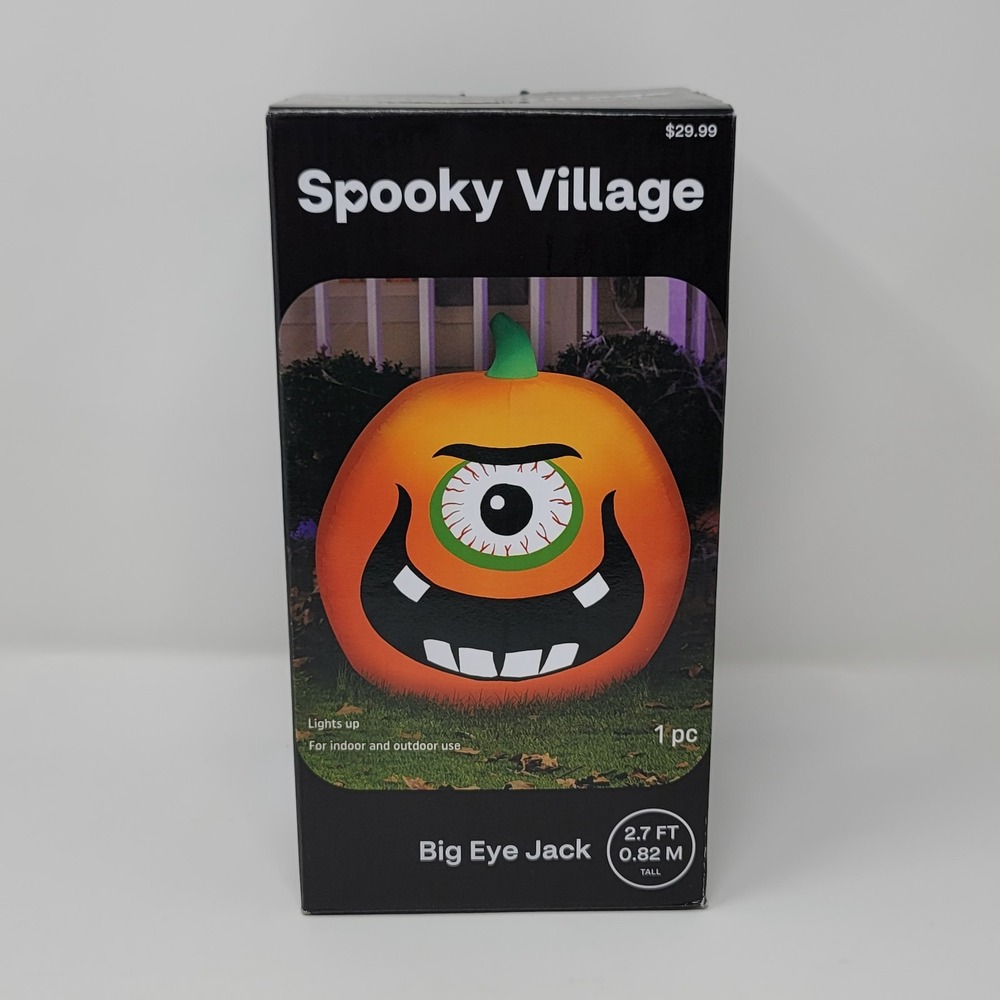 Spooky Village Big Eye Jack Airblown Halloween‎ Inflatable Indoor Outdoor 2.7 ft